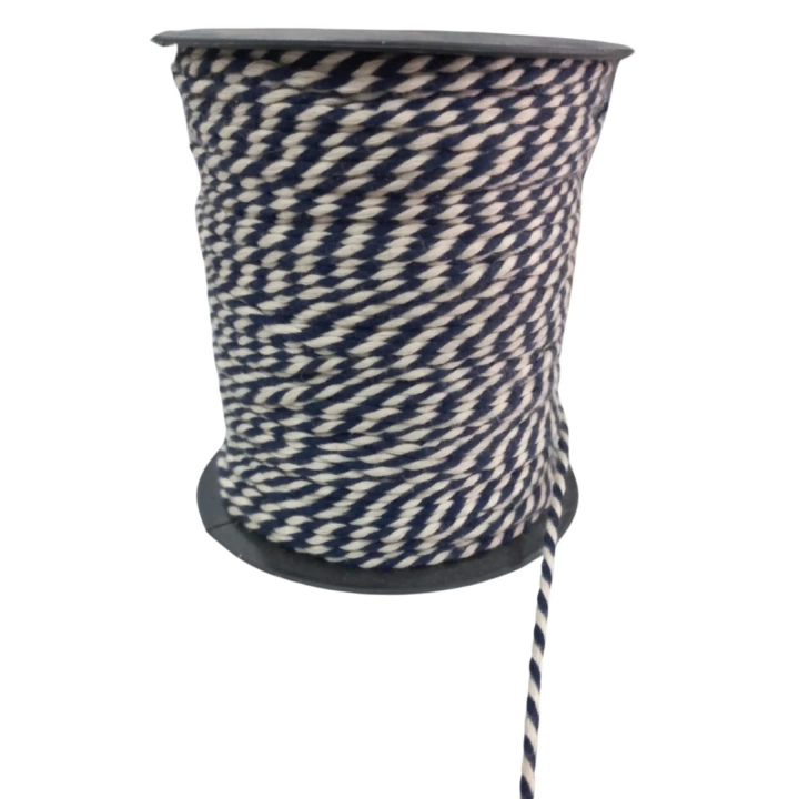 BFS Bileklik ipi, Hediye Paketleme ipi, Şans, Bereket, Aşk, Şifa, Güç 10 mm Pamuk  10 metre Lacivert