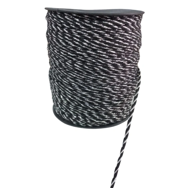BFS Bileklik ipi, Hediye Paketleme ipi, Şans, Bereket, Aşk, Şifa, Güç 10 mm Pamuk  10 metre Siyah