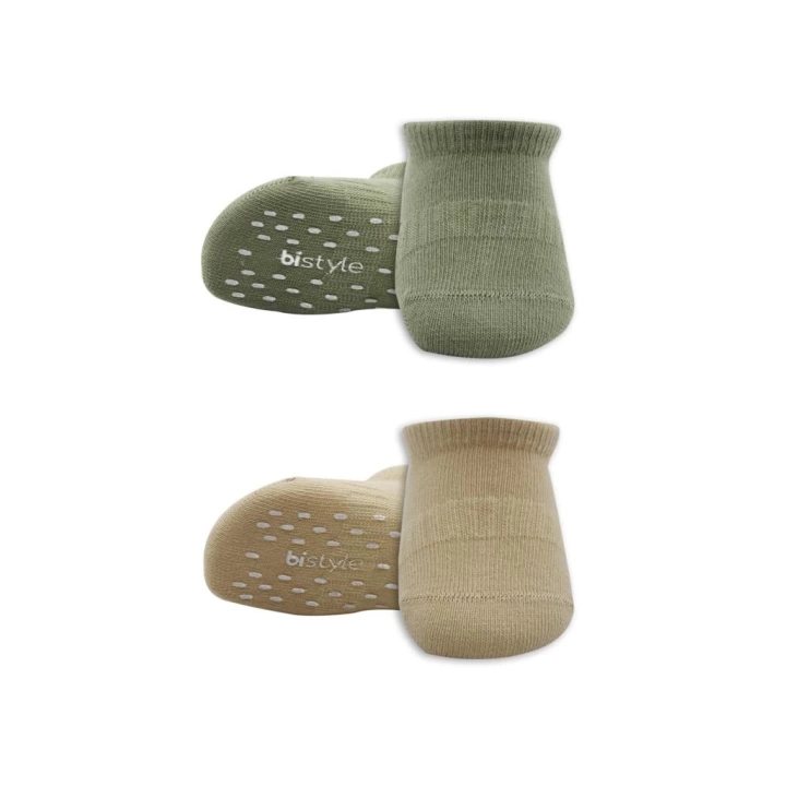 BFS  Bistyle 2Li Sneakers Kaymaz Colours Penye Çorap BS20104 Nil Bej