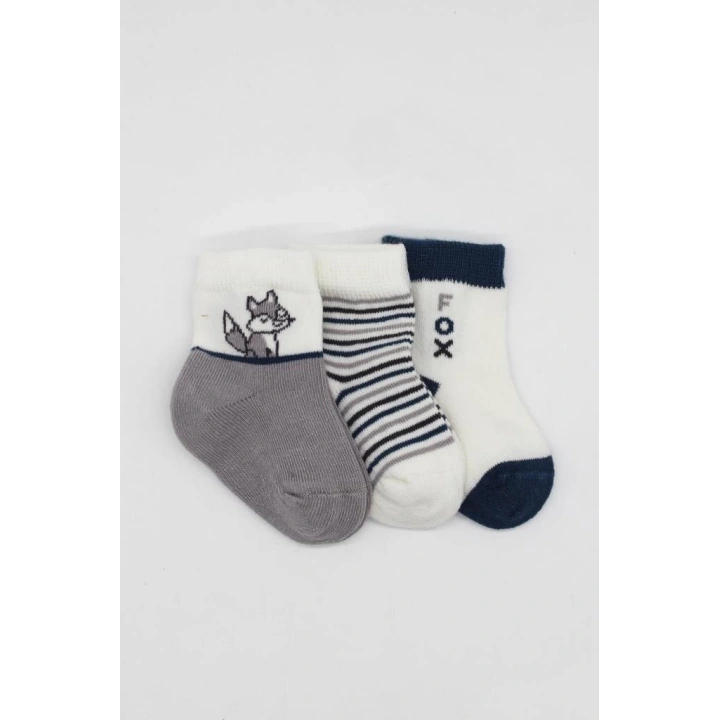 BFS   Bistyle 3Lü Penye Soket Çorap BS10109 Gri