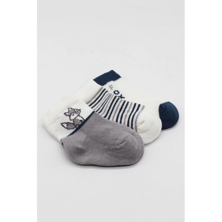 BFS   Bistyle 3Lü Penye Soket Çorap BS10109 Gri