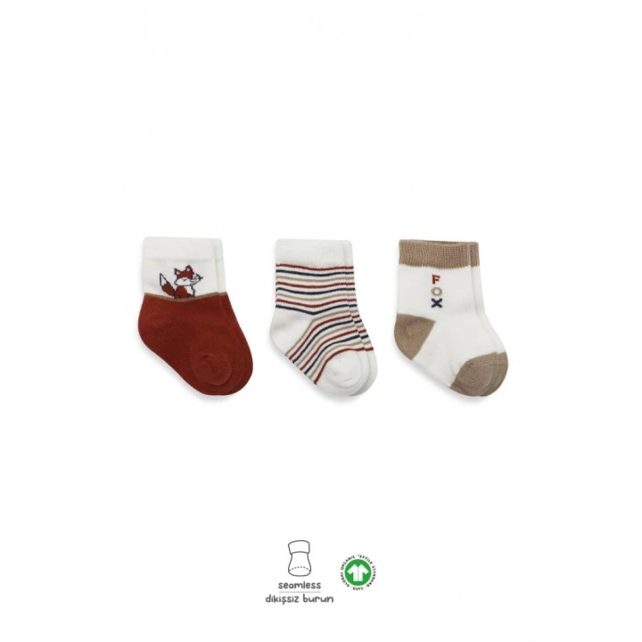 BFS   Bistyle 3Lü Penye Soket Çorap BS10109 Kiremit