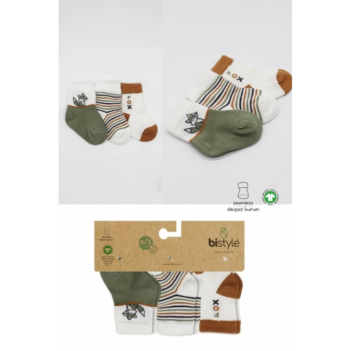 BFS   Bistyle 3Lü Penye Soket Çorap BS10109 Nil