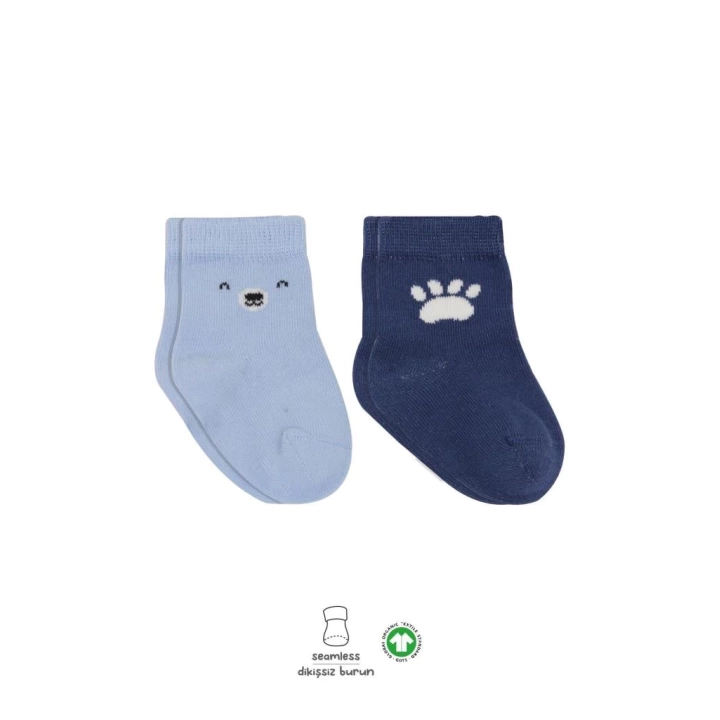 BFS   Bistyle Bear Penye Soket Çorap 2Li BS10116 Mavi