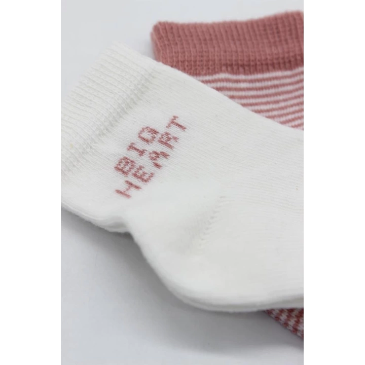 BFS   Bistyle Big Heart Penye Soket Çorap 2Li BS10117 Pudra