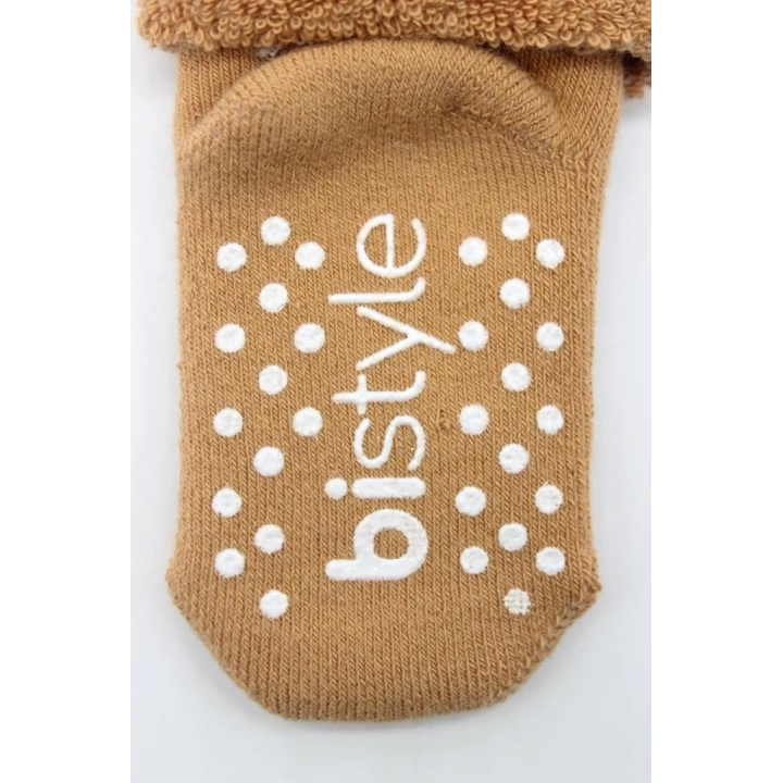 BFS   Bistyle Çemberli Kaymaz Havlu Soket Çorap 2Li BS10503 Bej-Hardal