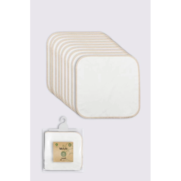 BFS   Bistyle Organik 28x28 10Lu Penye Mendil 90101 Ekru
