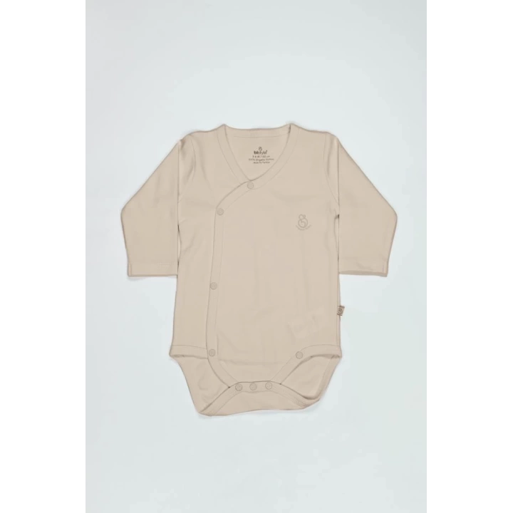 BFS  Bistyle Organik Natural Basic Style Kruvaze Uzun Kol Body BS17102 Bej