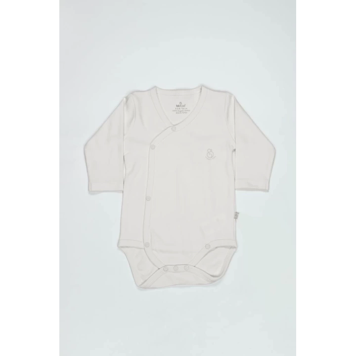 BFS  Bistyle Organik Natural Basic Style Kruvaze Uzun Kol Body BS17102 Ekru