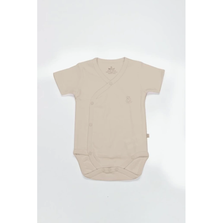 BFS  Bistyle Organik Natural Basic Style Kruvaze Yarım Kol Body BS17101 Bej