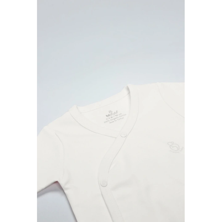 BFS Bistyle Organik Natural Basic Style Kruvaze Yarım Kol Body BS17101 Ekru