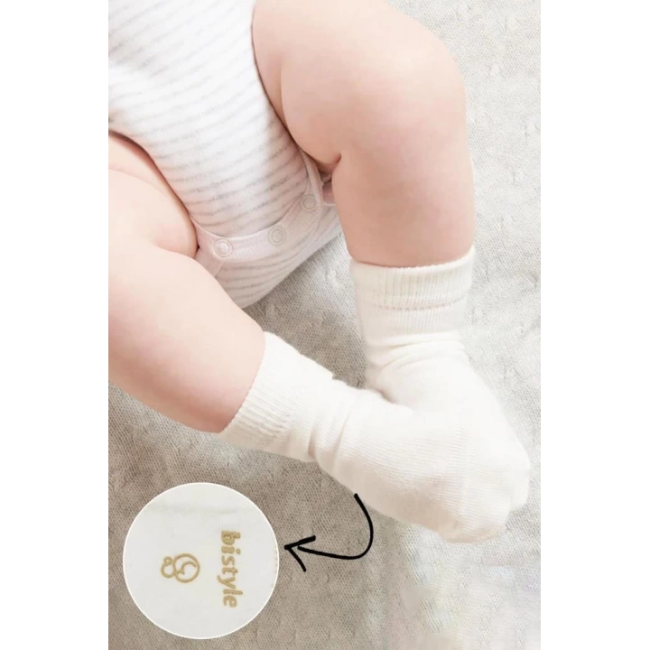BFS   Bistyle Puanlı Kaymaz Penye Soket Çorap 3Lü BS10108 Bej