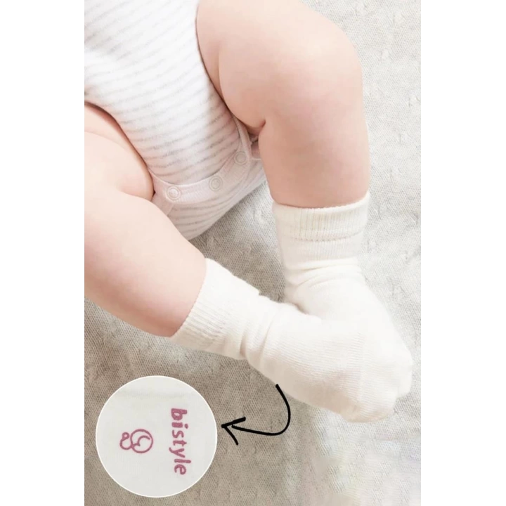 BFS   Bistyle Puanlı Kaymaz Penye Soket Çorap 3Lü BS10108 Pudra