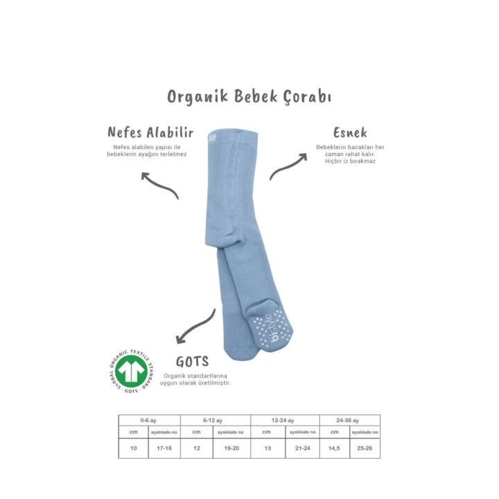BFS  Bistyle Tekli Kaymaz Basic Külotlu Çorap BS50501B Mavi