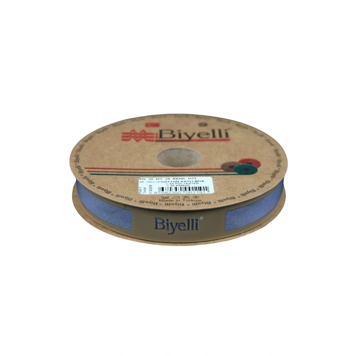 BFS Biye Koton Katlı D23 Koyu Gri 2 cm 25 Metre %65 Koton %35 Polyester