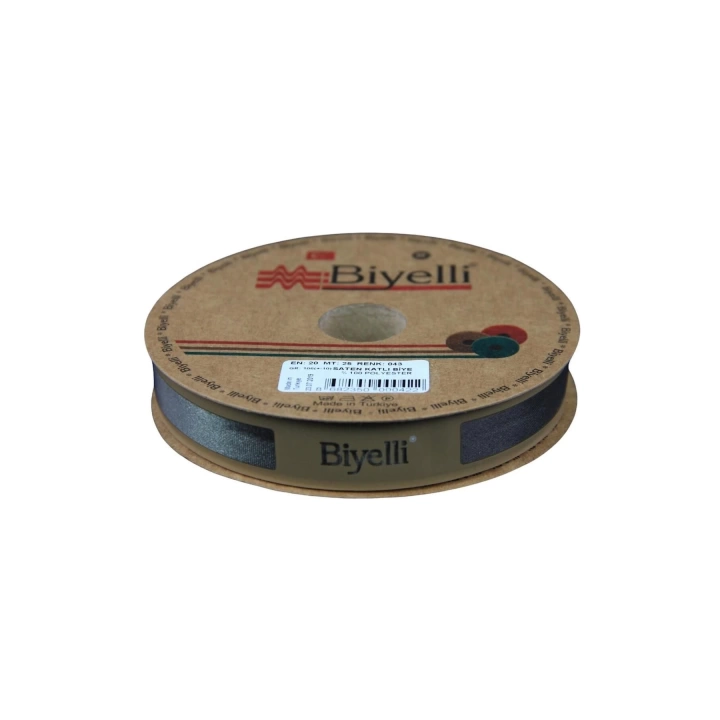 BFS Biye Saten Katlı 043 Haki 2 cm 25 Metre %100 Polyester