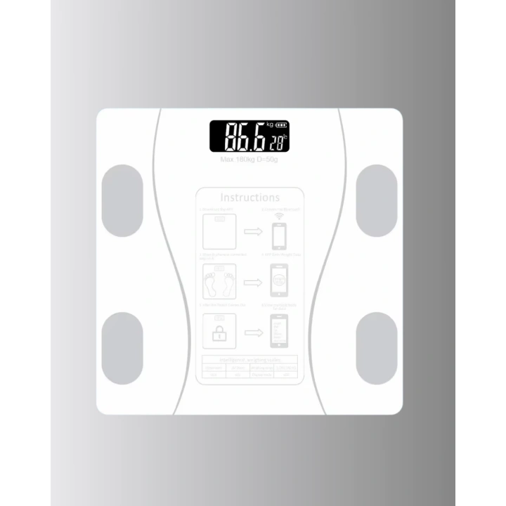 BFS Bluetooth Akıllı Tartı – 8 Fonksiyonlu Dijital Baskül, 180 kg Kapasiteli