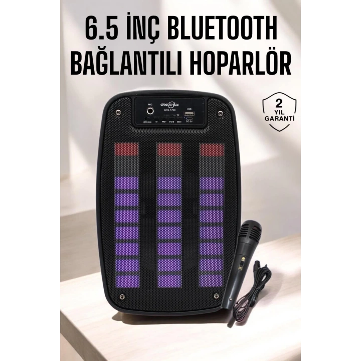 BFS Bluetooth Hoparlör RGB Işıklı USB SD Kart Girişli Taşınabilir