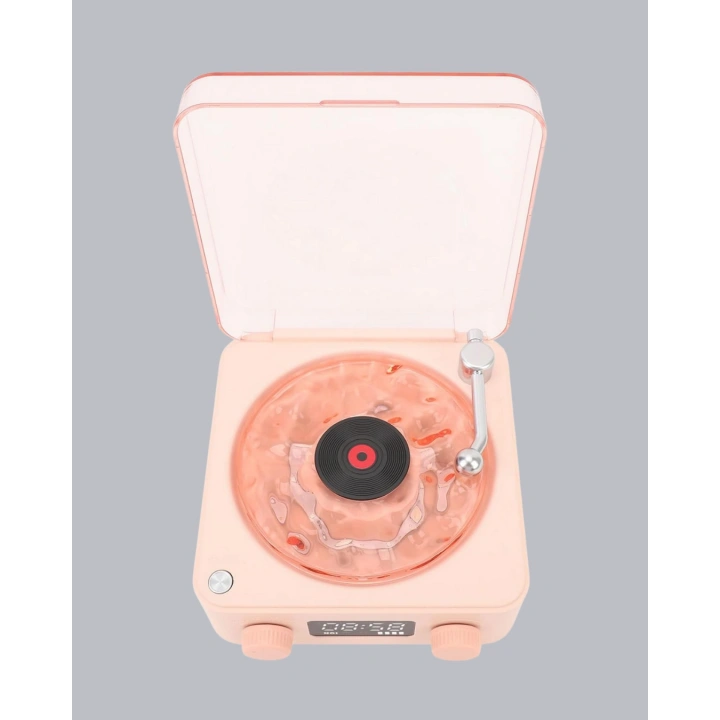 BFS Bluetooth Hoparlörlü Gece Lambası Dijital Saatli Şeffaf Su Dalgası Işıklı Dekoratif