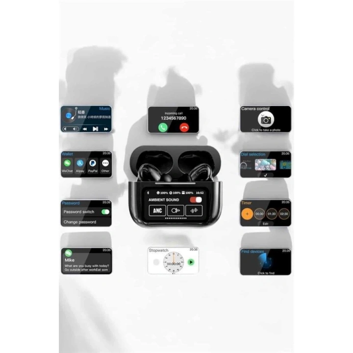 BFS Bluetooth Kulaklık Kablosuz Ekranlı ANC/ENC Destekli Dokunmatik