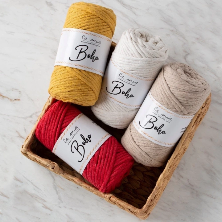 BFS  Boho Açık Bej Büküm Makrome İpi - L049 - 33984