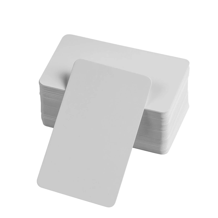 BFS Boş Kelime Kartları 5x8 cm - 50 Adet Oval Kenarlı | Tabu &amp; Not Kartları - Beyaz