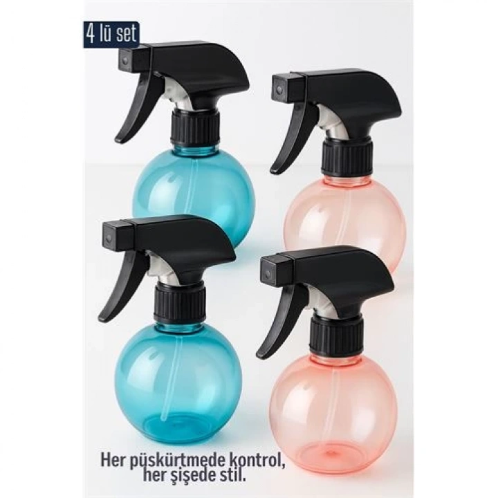 BFS  Boş Sprey Şişe 4 x 250 ml 4 ADET 250 ml Renkli Sprey Şişe – 4’lü Çok Amaçlı Set