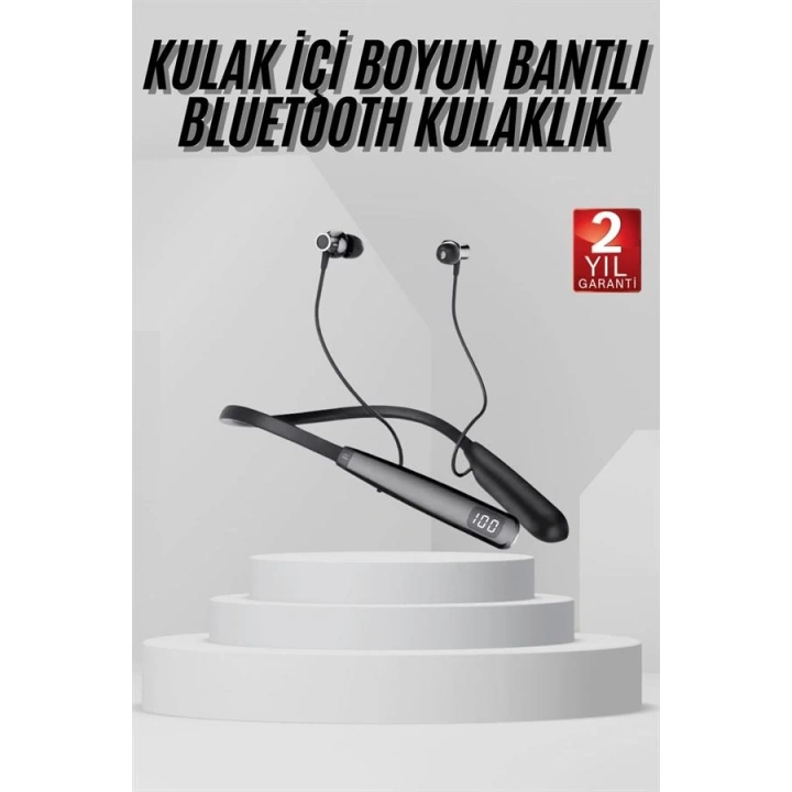 BFS Boyun Askılı 100 Saat Kablosuz Kulaklık Göstergeli Bluetooth Kulaklık