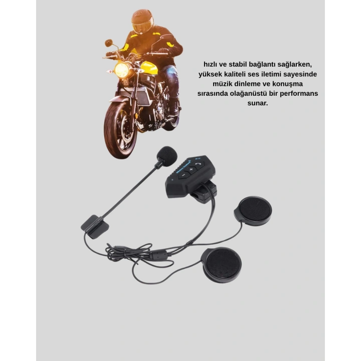 BFS BT22 Kask Bluetooth Kulaklık 5.0 – Suya Dayanıklı, Gürültü Önleyici, Uzun Pil Ömürlü