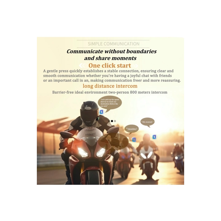BFS Bt26 Motosiklet Kask Kulaklık Bluetooth Rgb Işıklı 2 Eşleşme Özellikli 1000 Mah Intercom