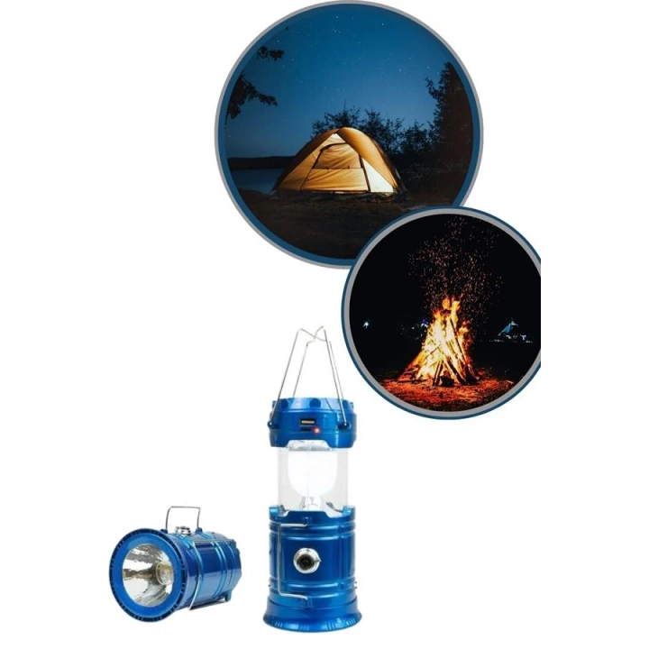 BFS Büyük Boy Güneş Enerjili Kamp Feneri Işıldak Lamba USB Şarjlı