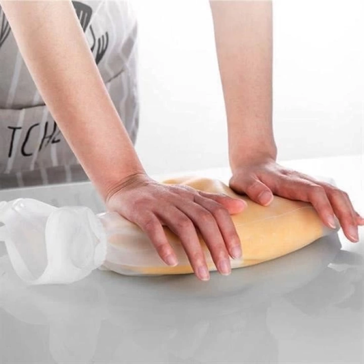 BFS  Büyük  Hamur Torbası  Silikon Şeffaf Hamur Yoğurma Torbası Ekmek Makarna Mantı  Hamuru Kolay