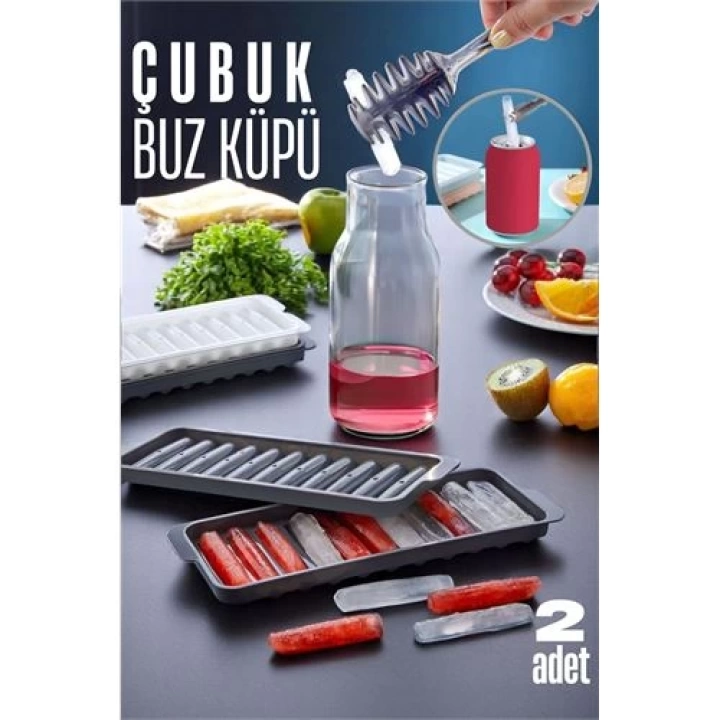 BFS Buz Kalıbı ÇUBUK İçecek Buz Kalıbı - Mutfak Buz Kalıbı Kolay Çıkarılır Buz Kalıbı 2 ADET