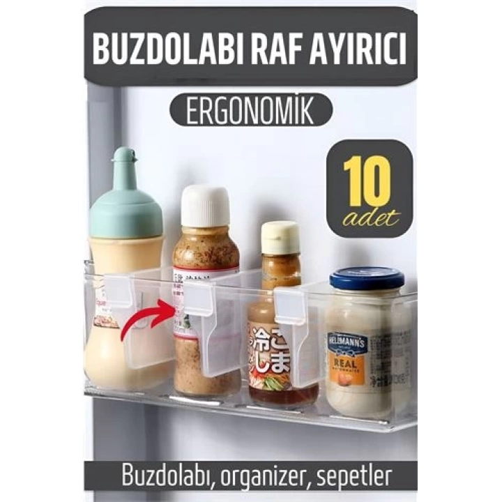 BFS Buzdolabı Raf Ayırıcı Organizer Dönüştürücü 10 Adet