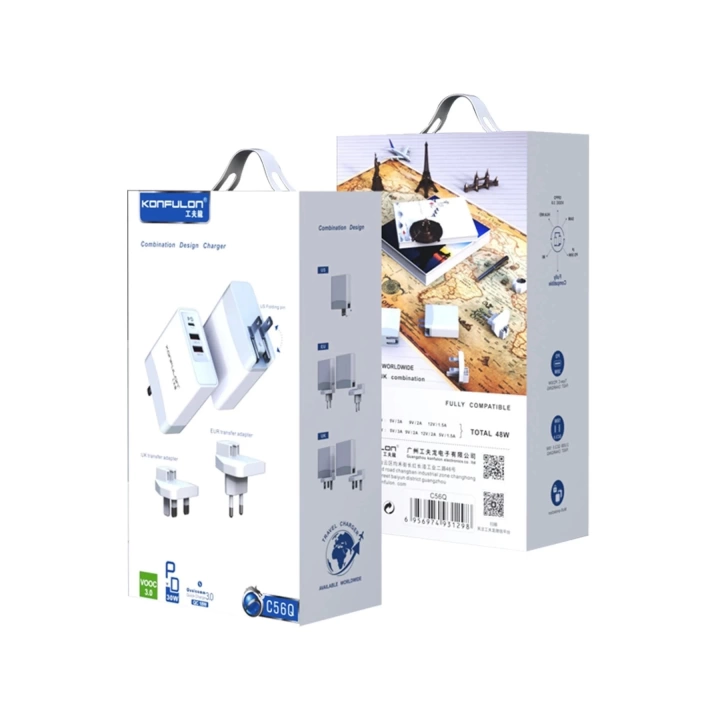 BFS C56Q 2 USB Type-C 3.0 Quick PD 30W Seyahat Şarj Cihazı