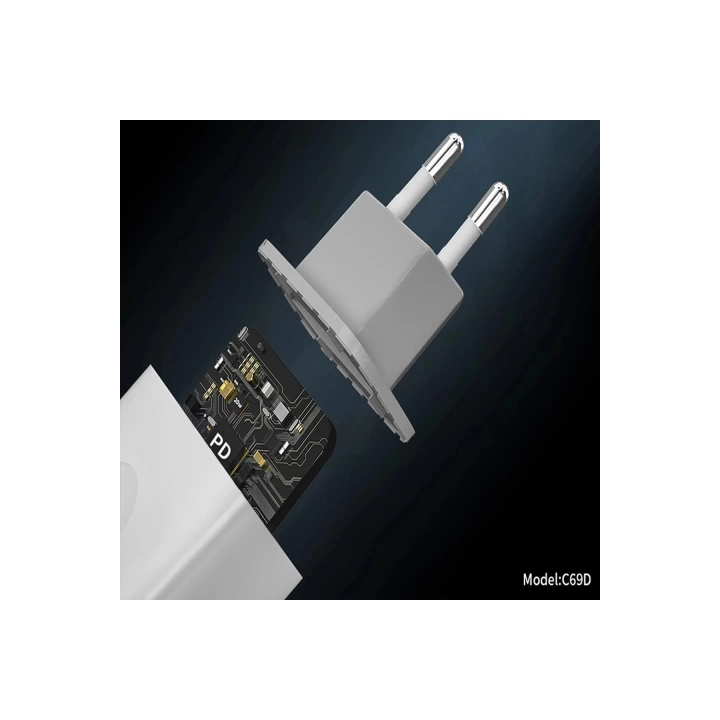 BFS C69D 20W + DC13 1M 20W Type-C to Lightning Kablolu PD Şarj Cihazı