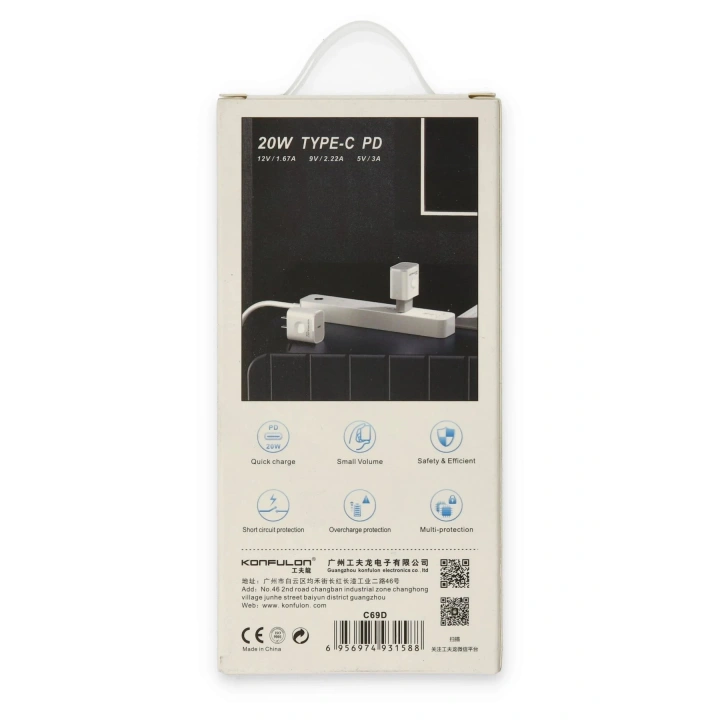 BFS C69D 20W Type-C Çıkışlı PD Şarj Cihazı
