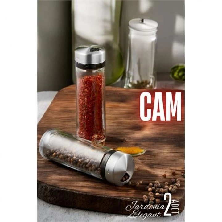 BFS  Cam Tuzluk Baharatlık 2 ADET Jardenia Elegant