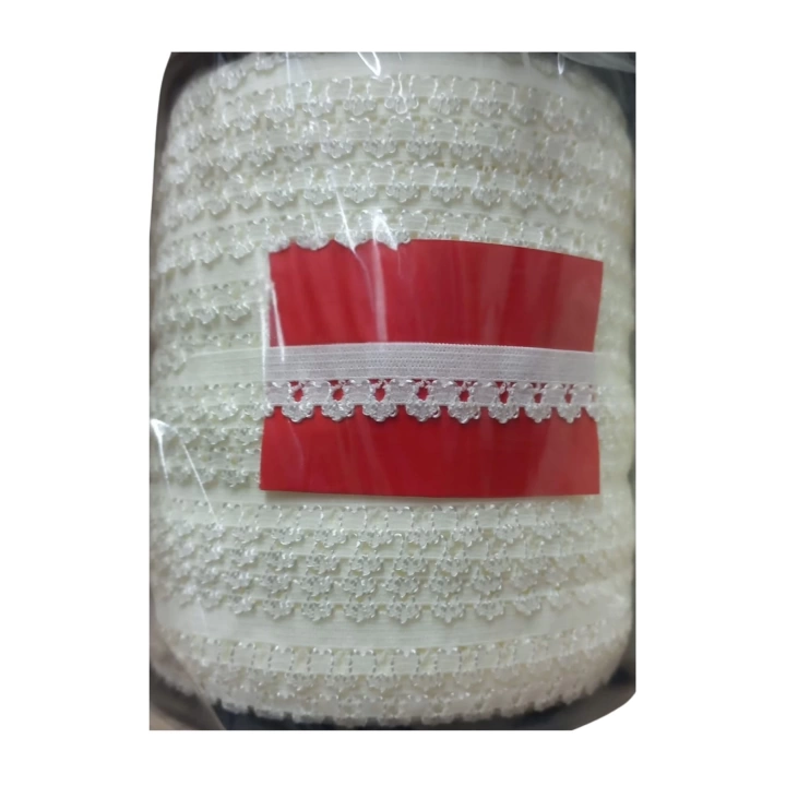 BFS Çamaşır Lastiği Dantelli 1 cm 1 Metre Kırık Beyaz
