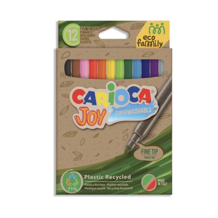 BFS   Carioca Eco Family Joy Süper Yıkanabilir Keçeli Boya Kalemi 12Li