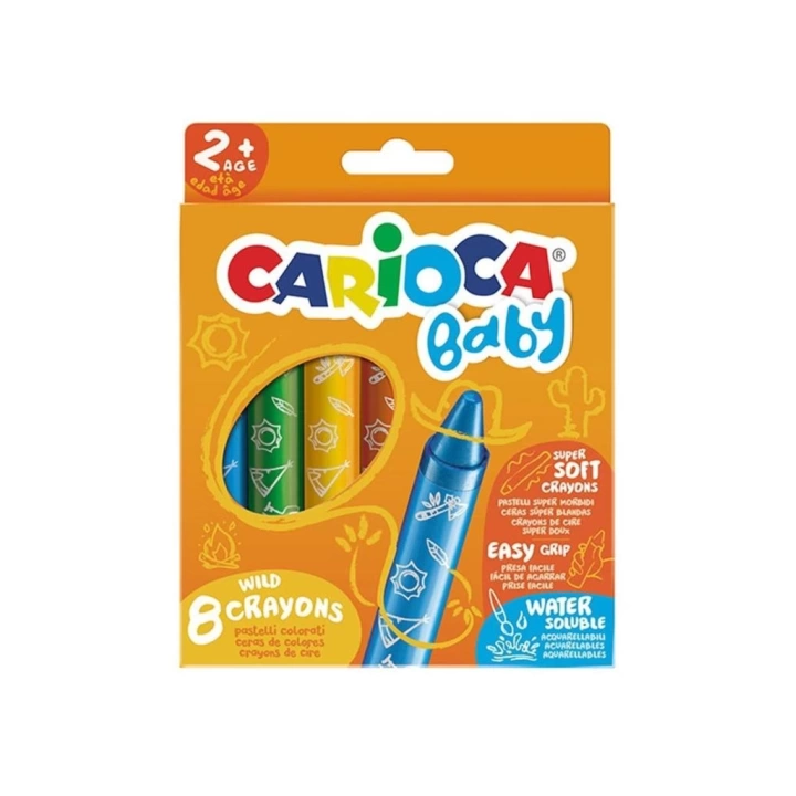 BFS   Carioca Jumbo Bebek Elleri Kirletmeyen Pastel Boya Kalemi 8Li