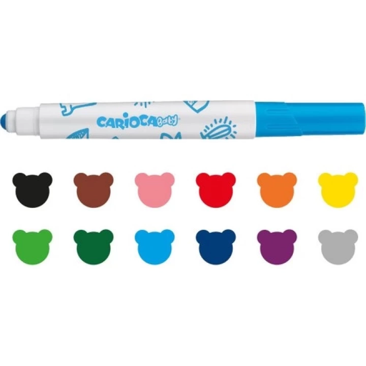 BFS   Carioca Jumbo Bebek Süper Yıkanabilir Keçeli Boya Kalemi 12Li