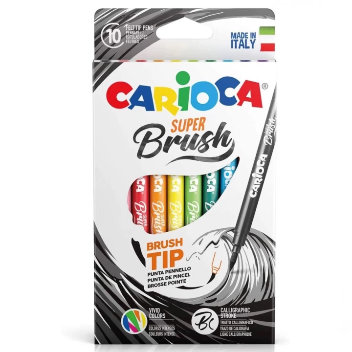 BFS   Carioca Keçeli Boya Süper Brush Fırça Uçlu 10lu 42937