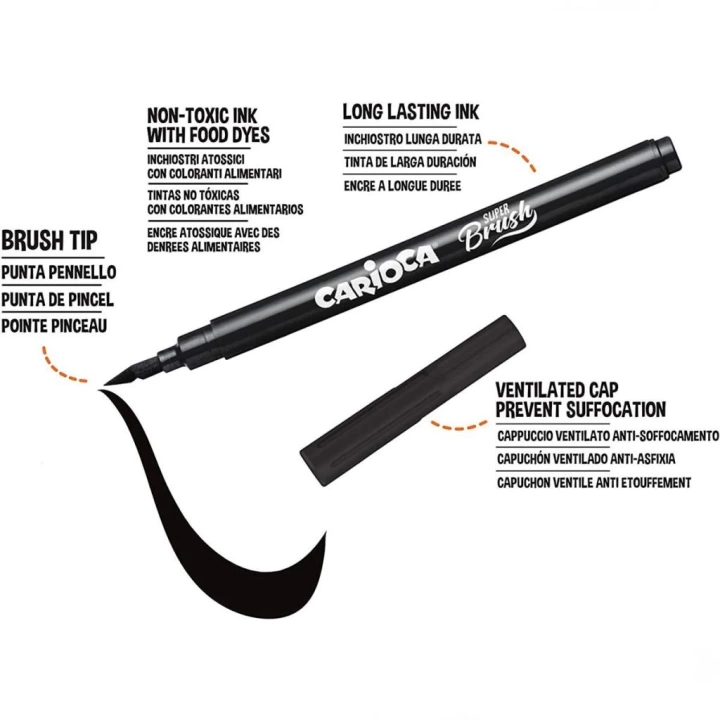 BFS   Carioca Keçeli Boya Süper Brush Fırça Uçlu 10lu 42937