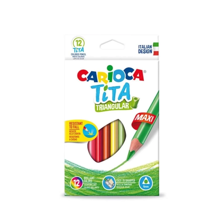 BFS   Carioca Tita Maxi Üçgen Kuru Boya Kalemi 12Li