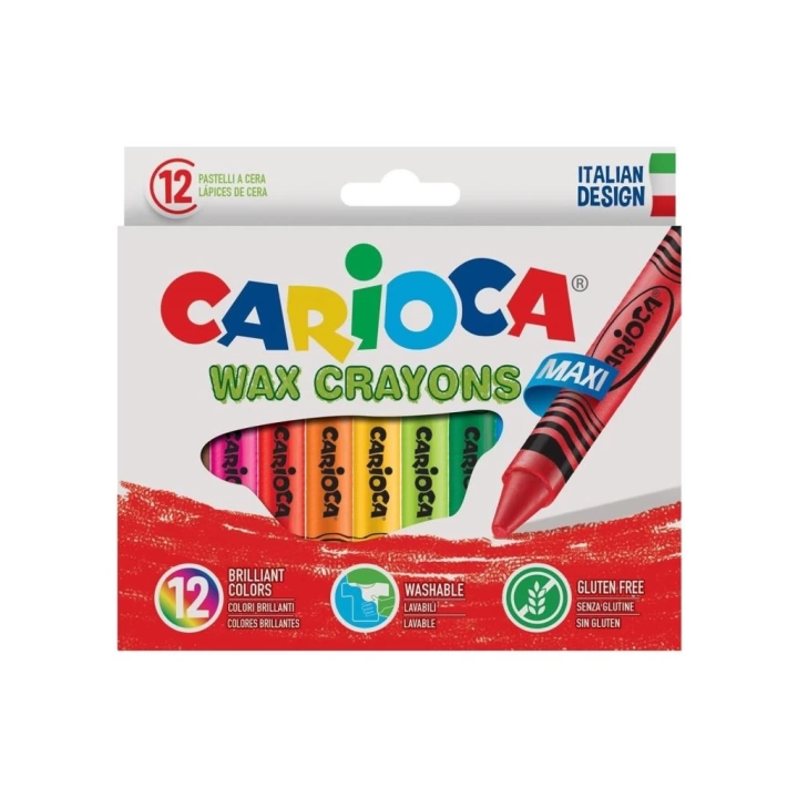BFS   Carioca Wax Maxi Yıkanabilir Pastel Boya Kalemi 12Li