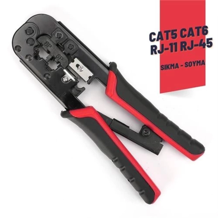 BFS  Cat5 Cat6 RJ-11 RJ-45 Kablo Sıkma ve Soyma Pensesi