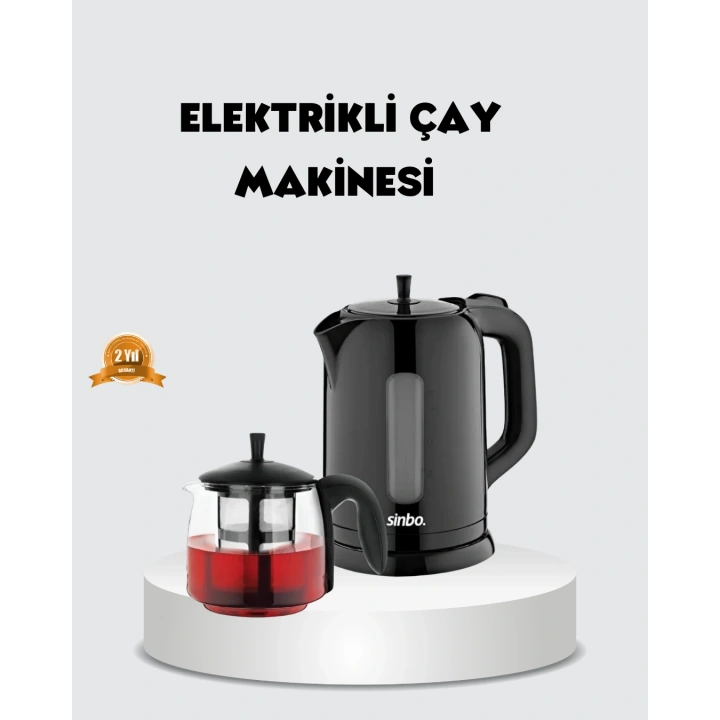 BFS Çaycı Cam Demlikli 1800W Güçlü ve Sıcak Tutmalı Elektrikli Çay Makinesi