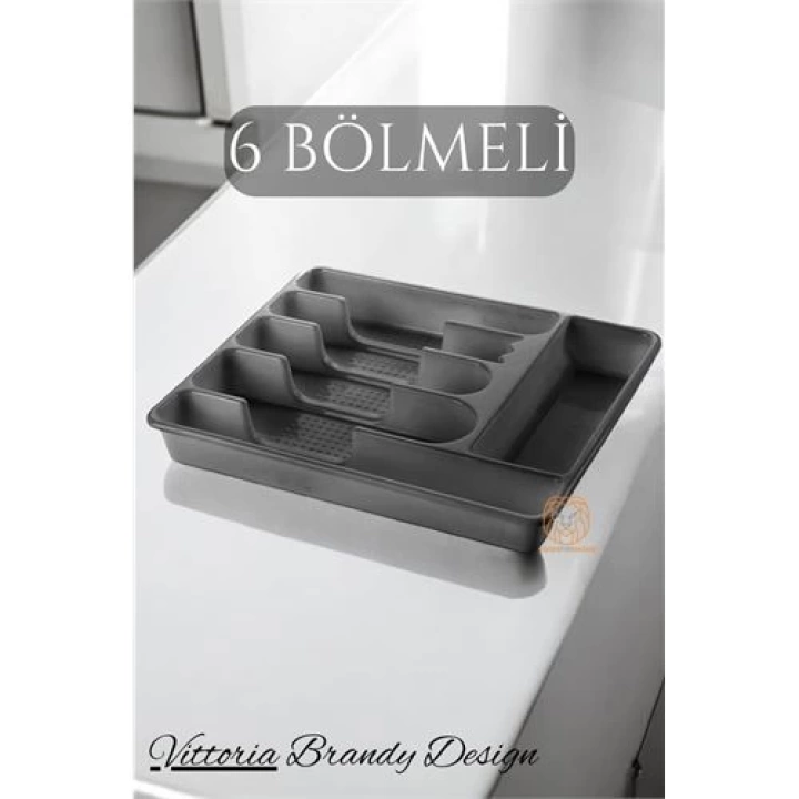 BFS Çekmece İçi Kaşıklık Kepçelik 6 Gözlü GRİ