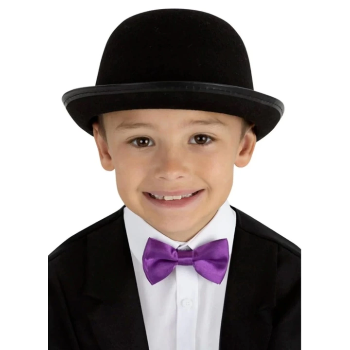 BFS  Charlie Chaplin Stil Çocuk Şapkası – Siyah Melon Parti Şapkası
